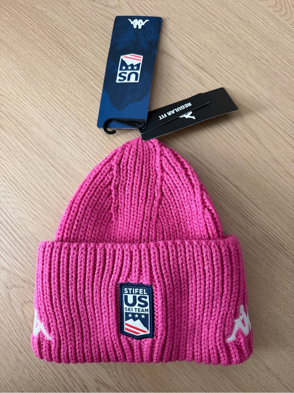 Kappa Team USA US Ski Team Knit Beanie Hat Pink OSFM Winter Cap